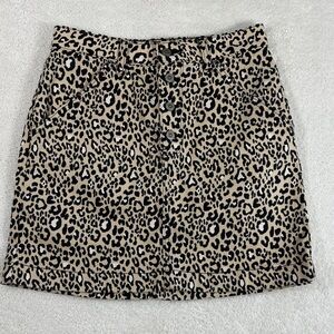 Hollister skirt Jean denim women’s Leopard 5 Button-Front